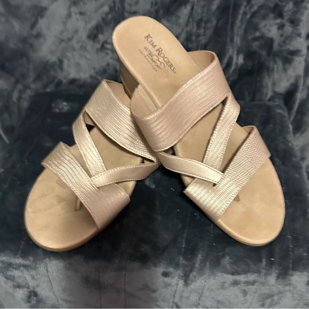 Kim Rogers Women's Beige Strappy Sandals